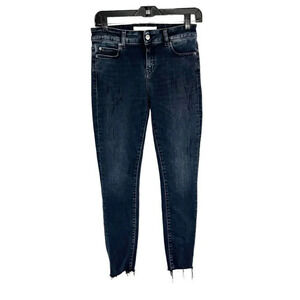 IRO Distressed Skinny Raw Hem Mid Rise Nonna Jeans Women's Waist Size 27